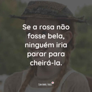 Se a rosa não fosse bela, ninguém iria parar para cheirá-la.
