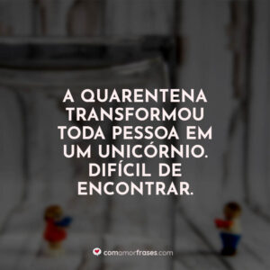 A quarentena transformou toda pessoa em um unicórnio. Difícil de encontrar.