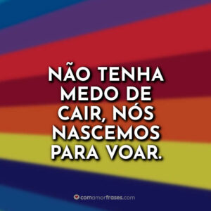 Não tenha medo de cair, nós nascemos para voar.