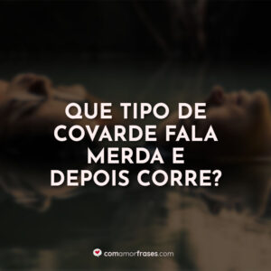Que tipo de covarde fala merda e depois corre?