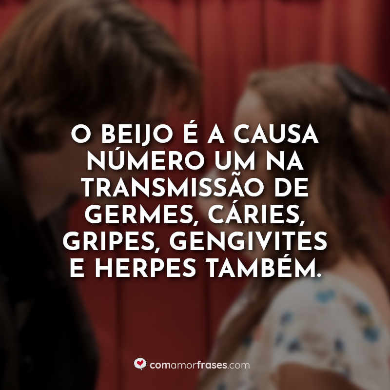O beijo é a causa número um na transmissão de germes, cáries, gripes, gengivites e herpes também.