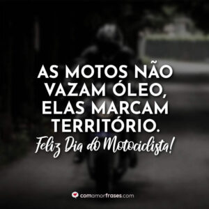 As motos não vazam óleo, elas marcam território. Feliz Dia do Motociclista!