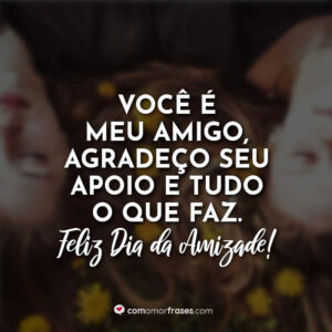 Você é meu amigo, agradeço seu apoio e tudo o que faz. Feliz Dia da Amizade!
