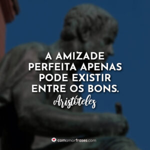 A amizade perfeita apenas pode existir entre os bons. — Aristóteles