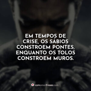Em tempos de crise, os sábios constroem pontes, enquanto os tolos constroem muros.