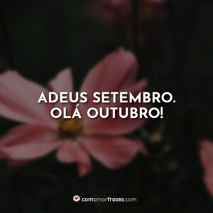Adeus Setembro. Olá Outubro!