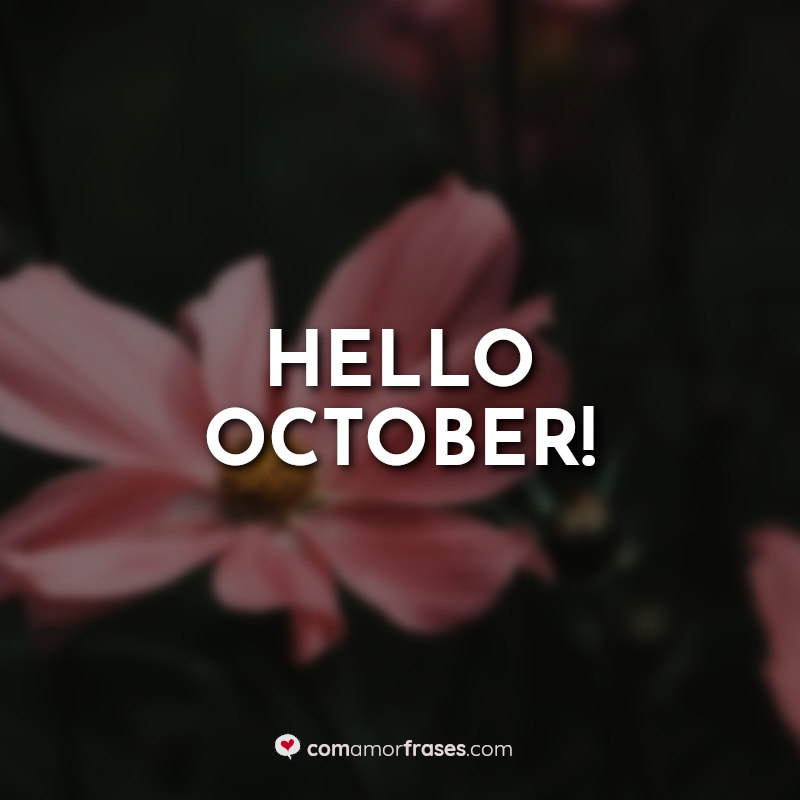 Frases de Outubro Bem Vindo: Hello October.