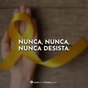Nunca, nunca, nunca desista.