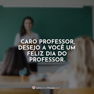 Caro professor, desejo a você um feliz dia do professor.