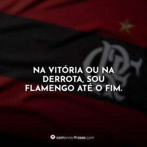 Na vitória ou na derrota, sou Flamengo até o fim.