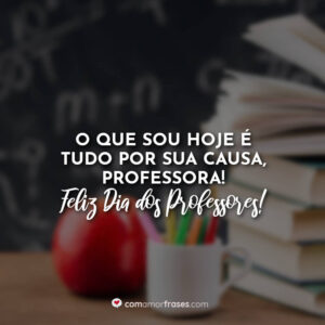 O que sou hoje é tudo por sua causa, professora! Feliz Dia dos Professores!