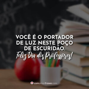 Você é o portador de luz neste poço de escuridão. Feliz Dia dos Professores!