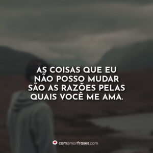 As coisas que eu não posso mudar são as razões pelas quais você me ama.