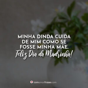 Minha dinda cuida de mim como se fosse minha mãe. Feliz Dia da Madrinha!