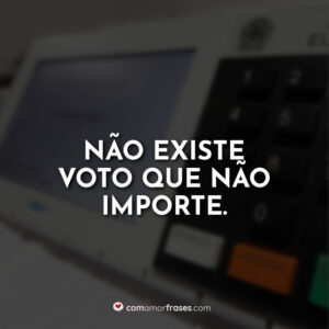 Não existe voto que não importe.