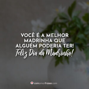 Você é a melhor madrinha que alguém poderia ter! Feliz Dia da Madrinha!