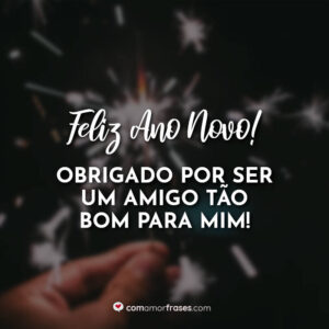 Feliz Ano Novo! Obrigado por ser um amigo tão bom para mim!