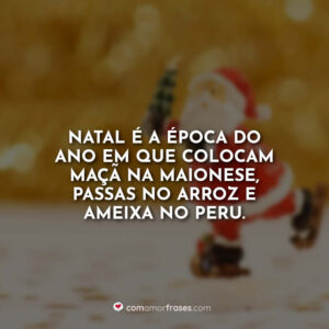 Natal é a época do ano em que colocam maçã na maionese, passas no arroz e ameixa no peru.