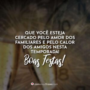 Que você esteja cercado pelo amor dos familiares e pelo calor dos amigos nesta temporada! Boas Festas!
