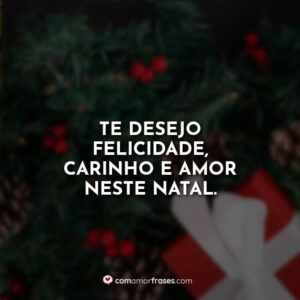 Te desejo felicidade, carinho e amor neste Natal.