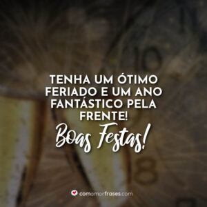Tenha um ótimo feriado e um ano fantástico pela frente! Boas Festas!