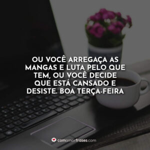 Ou você arregaça as mangas e luta pelo que tem, ou você decide que está cansado e desiste. Boa Terça-Feira