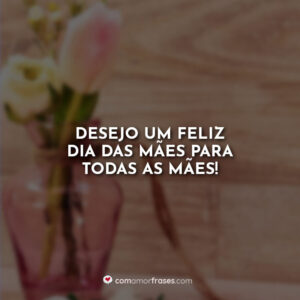 Desejo um feliz dia das mães para todas as mães!