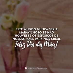 Este mundo nunca seria maravilhoso se não houvesse os esforços de nossas mães para nos criar. Feliz Dia das Mães!
