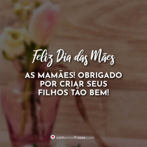 Feliz Dia das Mães a todas as mamães! Obrigado por criar seus filhos tão bem!