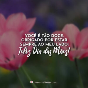 Você é tão doce. Obrigado por estar sempre ao meu lado! Feliz Dia das Mães!