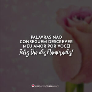 Palavras não conseguem descrever meu amor por você! Feliz Dia dos namorados!
