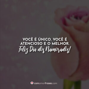Você é único, você é atencioso e o melhor. Feliz Dia dos Namorados!