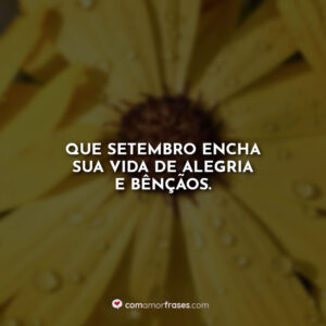 Que setembro encha sua vida de alegria e bênçãos.