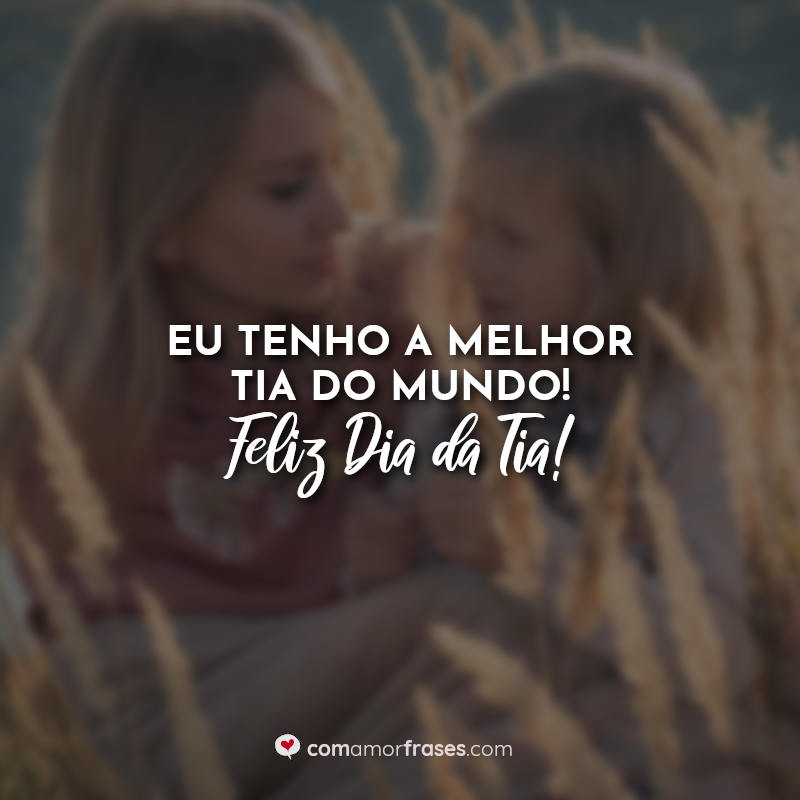 Frases dia da tia: Eu tenho a melhor tia do mundo! Feliz Dia da Tia!