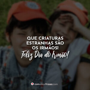 Que criaturas estranhas são os irmãos! Feliz Dia do Irmão!