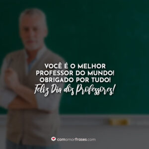 Você é o melhor professor do mundo! Obrigado por tudo! Feliz Dia dos Professores!