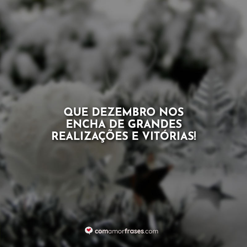 Frases Que dezembro nos encha de grandes realizações e vitórias!