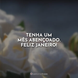 Tenha um mês abençoado. Feliz Janeiro!