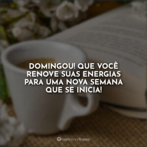 Domingou! Que você renove suas energias para uma nova semana que se inicia!