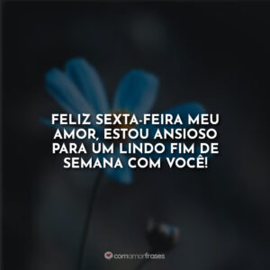 Feliz sexta-feira meu amor, estou ansioso para um lindo fim de semana com você!