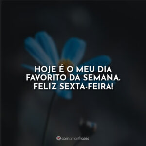 Hoje é o meu dia favorito da semana. Feliz sexta-feira!