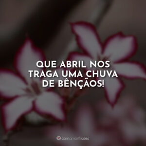 Que abril nos traga uma chuva de bênçãos!