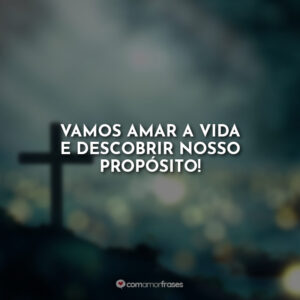 Vamos amar a vida e descobrir nosso propósito.