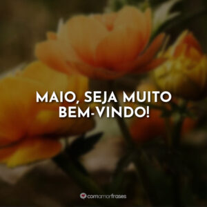 Maio, seja muito bem-vindo!