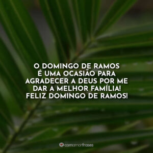 O Domingo de Ramos é uma ocasião para agradecer a Deus por me dar a melhor família! Feliz Domingo de Ramos!
