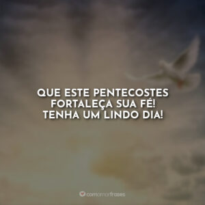 Que este Pentecostes fortaleça sua fé! Tenha um lindo dia!