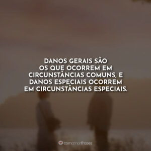 Danos gerais são os que ocorrem em circunstâncias comuns, e danos especiais ocorrem em circunstâncias especiais.