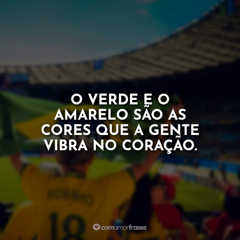 Frases da Seleção Brasileira: O verde e o amarelo são as cores que a gente vibra no coração.