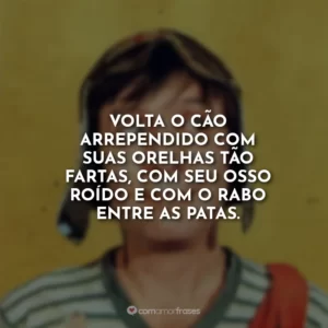 Volta o cão arrependido com suas orelhas tão fartas, com seu osso roído e com o rabo entre as patas.