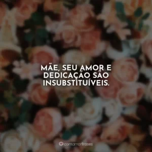 Mãe, seu amor e dedicação são insubstituíveis.